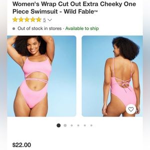 Practically brand new- pink one piece cutout swimsuit